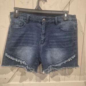 Crazy Train June Bug Shorts Size XL Denim With Double Fray Detail